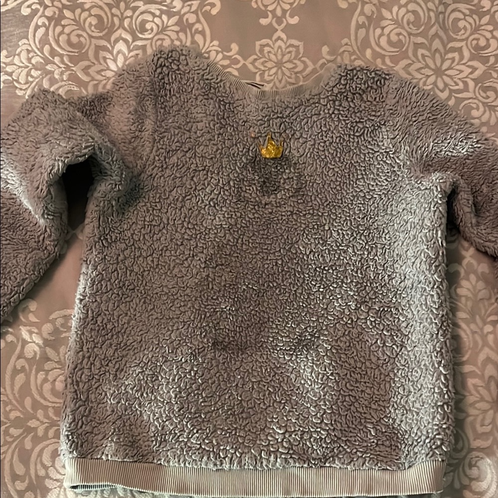 Cozy Gray Sherpa Pullover